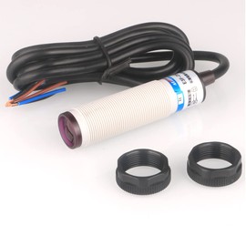 GUUZI 30 cm Adjustable M18 Diffuse Photoelectric Sensor Optical Three Lines NPN NO (Normally Open) Proximity Switch 6-36VDC E3F-DS30C4