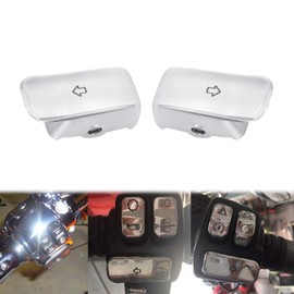 HCmotorku Motorcycle Turn Signal Switch Harley Switch Cover Turn Signal Extension Cap Button Cover for Harley Softail Breakout Sportster XL Dyna Chrome