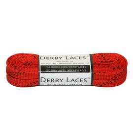 Derby Laces Red 96 Inch Waxed Skate Lace for Roller Derby, Hockey and Ice Skates, and Boots