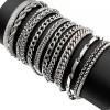 Pulseras Hombre Acero Inoxidable 12 Piezas Plata Joyería