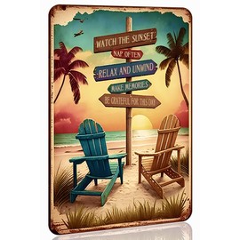 Retro Tin Signs Beach Room Decor Vintage Beachy Bedroom surfboard Wall decor 12x8 Inches Sign For Surfer Girl Aesthetic