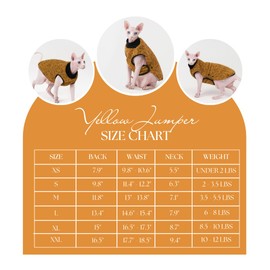 SNIXFever Sphynx Cat Coat, Easy to Wear Jacket with Buckle,Warm Fleece Coat for cat, Cat Fleece Jacket,Deep Yellow Jacket for Cat and Small Dogs (Small)