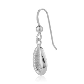 Vanbelle Sterling Silver Jewelry - Rhodium Plated with 925 Stamp - Sea Theme Cowrie Shell Drop Earring - Elegant Beautifully Handcrafted for Women