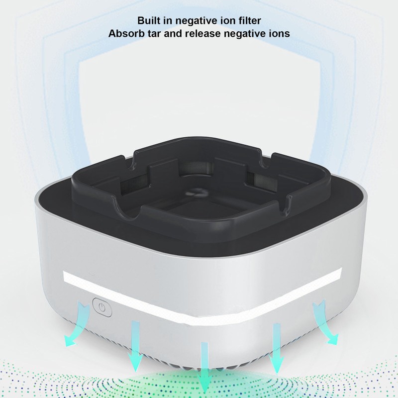 Ashtray Purifier Smokeless Multi Functional Battery Powered Negative Ion Air