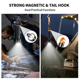 IPepul Rechargeable Magnetic Flashlights, LED High Lumens Flashlight Super Bright with 9 Modes, Waterproof Flashlight with Flashing Mode, Camping Essentials for Kids, Men, Women, Hiking & Outdoor Use