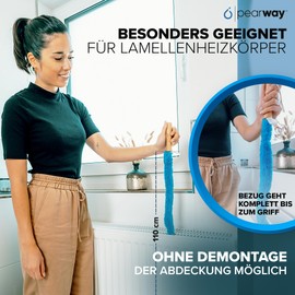 PEARWAY Radiator Cleaning Brush I The Ideal Preparation for the Heating Season I Includes Bleed Key I Heating Brush I Improves the Room Climate I Radiator Brush I Heating Cleaning Brush