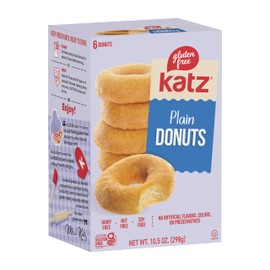 Katz Gluten Free Plain Donuts | Dairy, Nut, Soy and Gluten Free | Kosher (1 Pack, 10.5 Ounce)