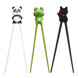3 Paar Essstäbchen Kinder, Essstäbchen Hilfe Als Halterung für Anfänger Stäbchen Zum Essen Panda Design, Cat Paw Chopsticks Kinder Stäbchenkopf Abnehmbar Lernset In Niedlichen Design