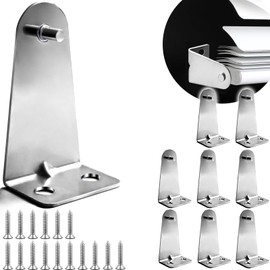 8pcs Metal Blinds Hold Down Brackets, Silver Door Blinds Bottom Bracket, Blind Bottom Rail Hold Clips with Screws for Horizontal Blinds Shades Windows Doors