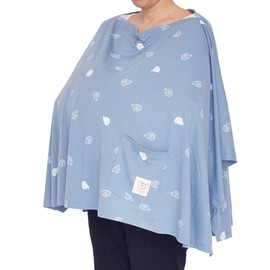 Avix Mamiruna 829712 Nursing Cape, Poncho, Includes Drawstring Bag, Blue