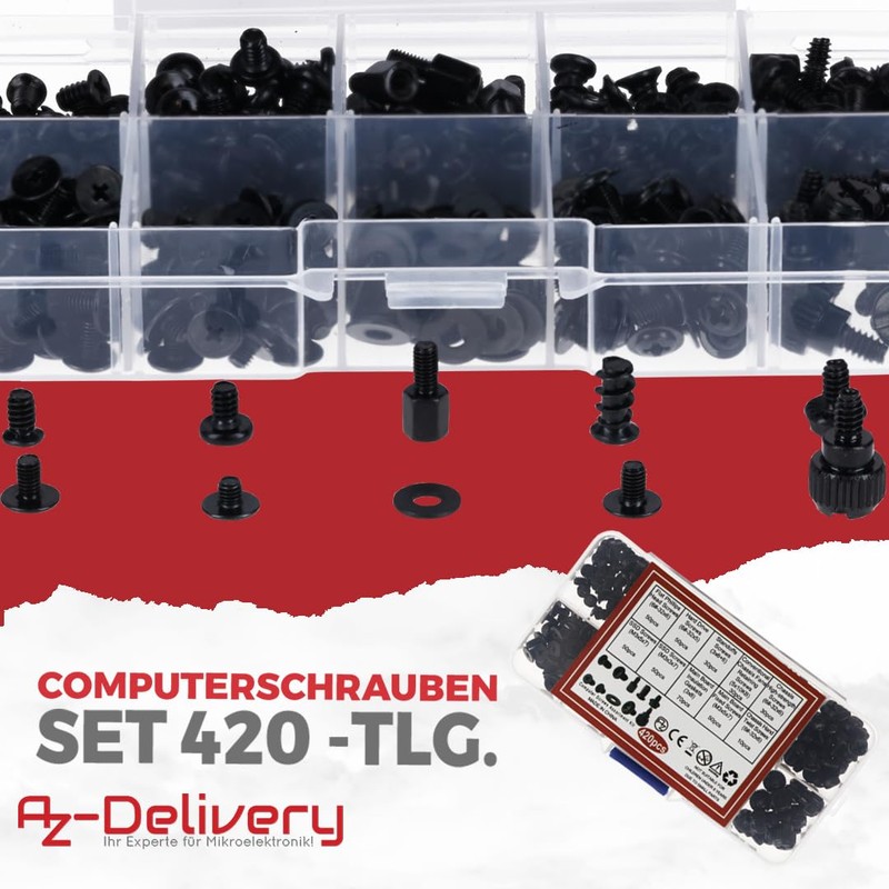 AZ-Delivery 420-Piece PC Screws Set - Comprehensive Computer Screws Set