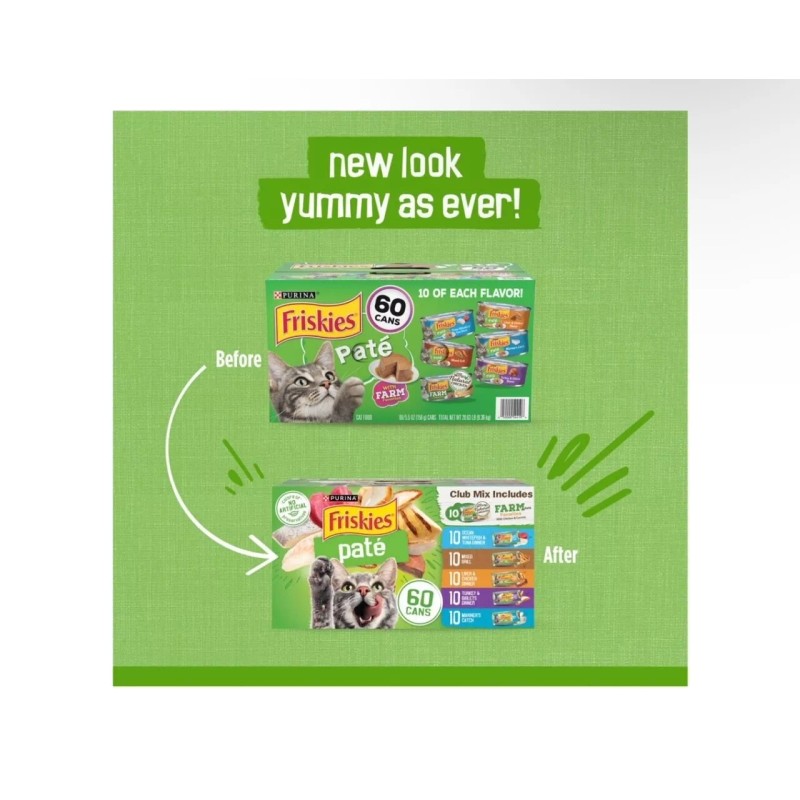 Purina Friskies Pate Wet Cat Food, Variety Pack (5.5 oz.,