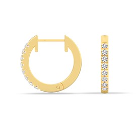 Charmsy 925 Sterling Silver 14K Gold-Plated Cubic Zirconia Small Huggie Hoop Earrings for Women