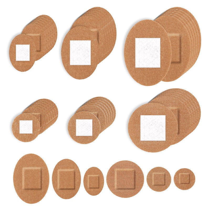 120pcs Round & Oval Bandages for Face, Elastic Fabric Flexible