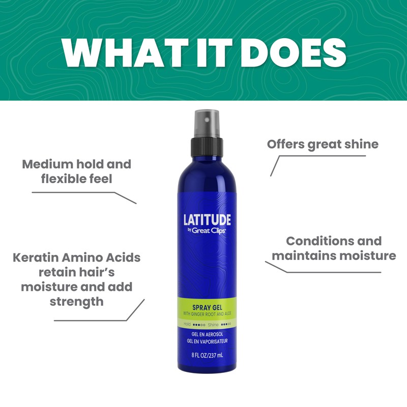 GREAT CLIPS LATITUDE Spray Gel | Hair Gel for Men