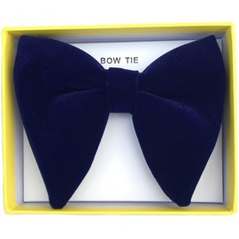 Justar - Pajaritas de terciopelo para hombre, preatadas, de gran tamaño, para esmoquin formal, mariposa, pajaritas grandes, Azul marino, Large
