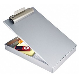 Saunders Silver Aluminum Storage Clipboard, Legal File Size, 9" W x 16-3/16" H, 1" Clip Capacity, 1 EA