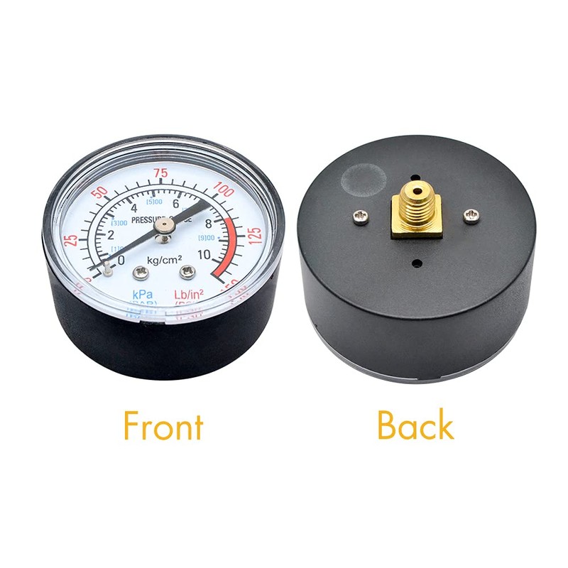 1Pcs Horizontal Pressure Gauge Thread Air Pressure Gauge Dial Type