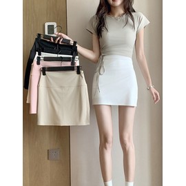 H108 Women's New Summer Side Slit Yoga Pants & Training Skirt - Anti-Exposure, Slimming Fit L/White (for hip weight 52.50 Kg-60.00 Kg) 5ea
