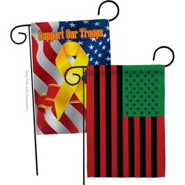 African American Garden Flags Pack Black History Juneteenth Jubilee Days Americans Independence Day Support Our Troops Small Decorative Gift Yard House Banner Double-Sided Made In USA 13 X 18.5