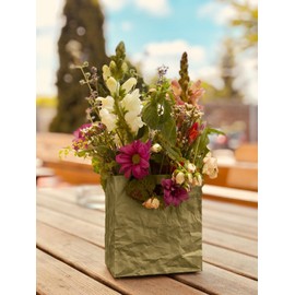 Crinkle Box Paper Brown Maxi - Elegant Box with Crinkle Look, Flower Vase, Storage Box, Plastic Gift Bag (31.2 x 16.1 x 32.4 cm)