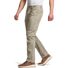 CQR Men's Vent Stretch Pants, Quick Dry Lightweight Casual Cargo Pants, Water Resistant Straight-Fit Utility Work Pants, Sedona Desert Sand, 34W x 34L