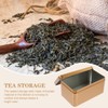 DOITOOL Household Tea Box Set of 2 Rectangular Tinplate Storage