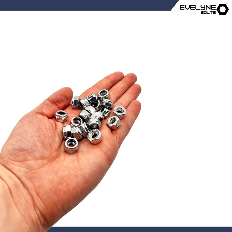 M8 Nyloc Steel Nuts, 8mm Self Locking Nuts with Nylon