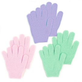 Exfoliating Bath Gloves, Body Scrub Gloves, Dead Skin Cell Remover for Beauty Spa Massage, Skin Shower Body Scrubber- (3 Pairs, 6 Pcs)