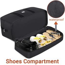 Weekender Bags for Women, Large Overnight Bag Canvas Travel Duffel Bag Carry On Tote with Shoe Compartment 21" 3Pcs Set