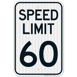 Speed Limit 60 Mph Sign, 12x8 Inches, Rust Free .063 Aluminum, Fade Resistant, Made in USA by Sigo Signs - Color: A 1pcs, Size: 16” x 12” Tin signs
