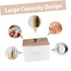 Zerodeko Wooden Cotton Swab Container with Lid Partition Cosmetic Pad