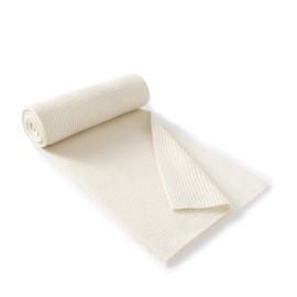 Lallier Unisex Cashmere Wool Classic Ribbed Solid Scarf Ultra Soft Winter Warm Scarf with Gift Box (Cream White)