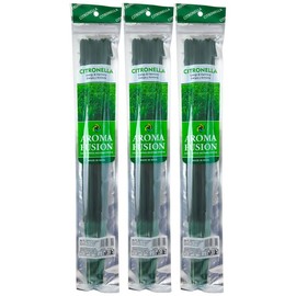 3 - Aroma Fusion 19"" Jumbo Hand Dipped Incense 10-Stick Packs - Citronella Scent, AF19BI3