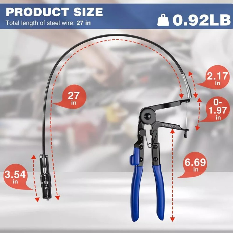 WORKPRO 27" Flexible Hose Clamp Plier Spring Plier Automotive Clamp