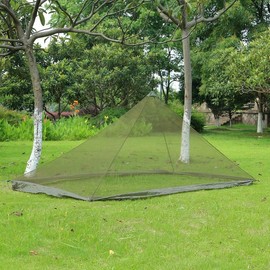 Mosquito Escape Outdoor Mosquito Net (Khaki) for Camping Single Person 5ea