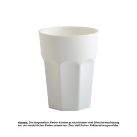 Engelland 6 x Plastic Cups Cream White Drinking Cups Party Cups Plastic Drinking Glasses Reusable 0.25 L