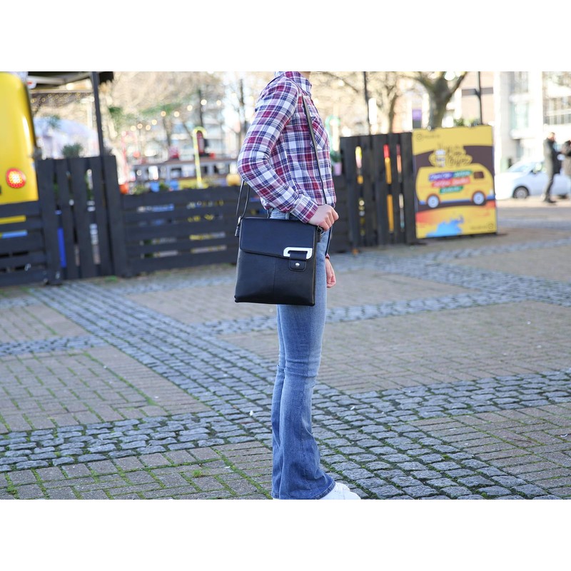 AOSSTA Women's Cross Body Shoulder Messenger Bag Multiple Slip and