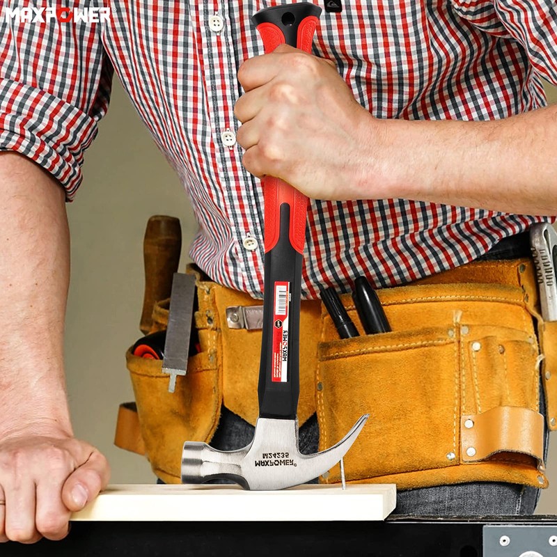 Claw Hammer 8Oz, MAXPOWER Curved Rip Claw Hammer Framing Hammer