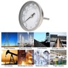 Dial Thermometer, 3in Adjustable NPT Thread 1/2in Pointer Thermometer for