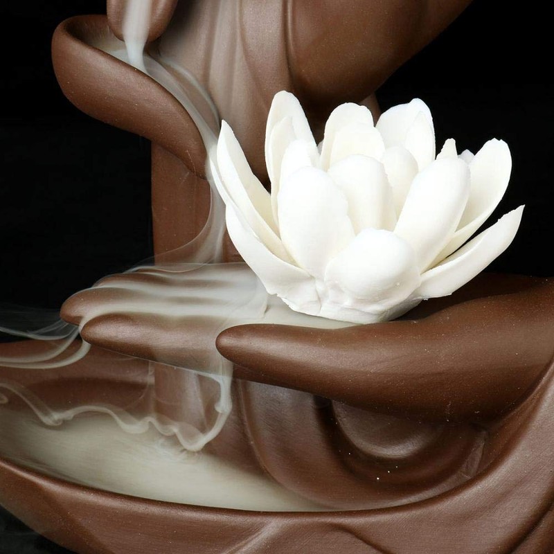 LYUK Lotus Backflow Incense Burner Backflow Incense Holder Ceramic Home