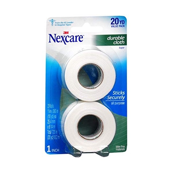 Nexcare Durapore Durable Cloth Tape 1 Inch X 10 Yards, 2 ea (Pack of 5)