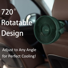 JISULIFE Battery Operated Portable Stroller Fan,4 Wind Speeds and 720° Adjustable Angle,USB Rechargeable Handheld Mini Fan,Octopus Clip Design for Crib, Golf Cart, Treadmill - Green