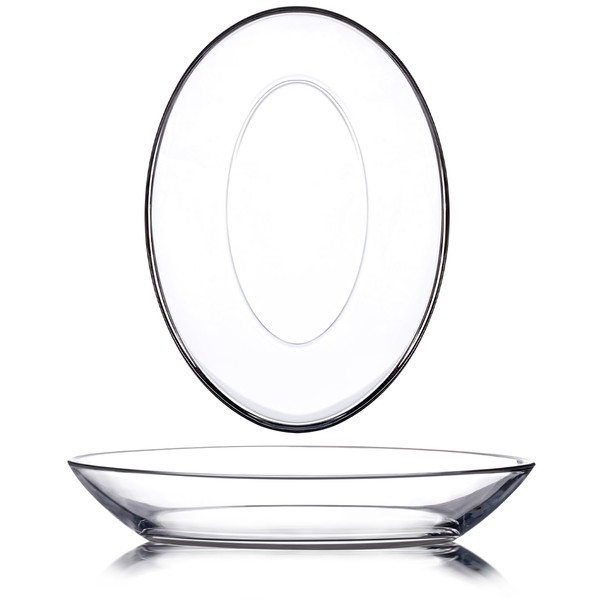 NUTRIUPS 2 Pack Small Tempered Glass Serving Plates, 7.7 x