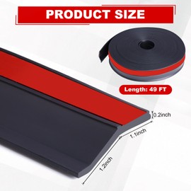 DGSL Garage Door Seal Top and Sides Seal Strip,49Ft Weather Stripping Garage Door Trim Seal Weatherproofing Garage Door Seals with Nails（Black）