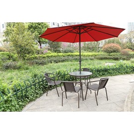 QIQIHOME Patio Table Umbrella Thicker Hole Ring Plug and Cap Set (Black)