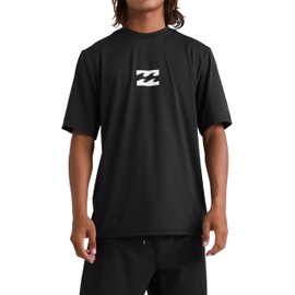 Billabong Men's Standard All Day Wave Short Sleeve Loose Fit Rashguard 50+ UV Protection, Black