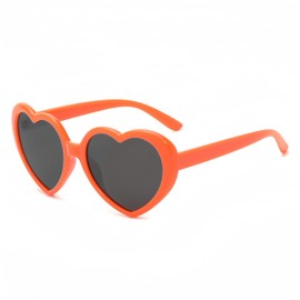 WDZAYXC Polarised Oversized Heart Retro Sunglasses Cute Glasses UV400 Protection, orange/grey