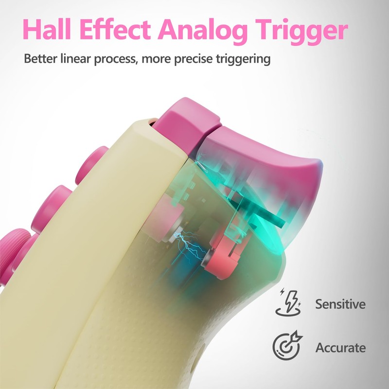 Wireless Switch Controller for Switch/Lite/OLED/Switch 2, Hall Effect Triggers &