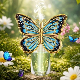 Hohean Wall Fragrance Plug in Compatible with Bath and Body Works WallFlower, Scent Diffuser with Night Light, ETL Certified, Long Lasting Scented Warmer Diffuser Home Office(Blue,Butterfly)